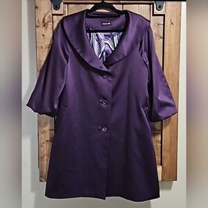 J Michaels Balloon Sleeve A-Line Coat Size 8